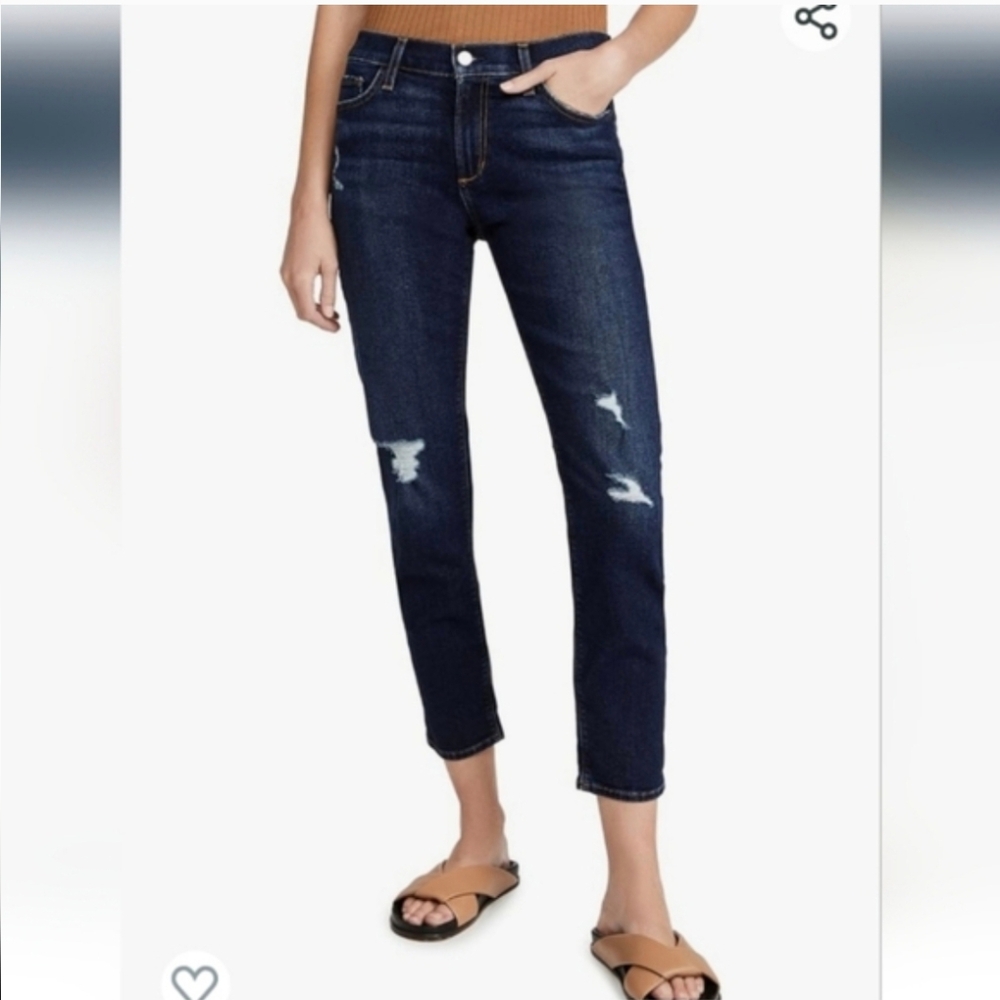 Joe's Jeans The Bobby Boyfriend Distressed Dark Blue Jeans